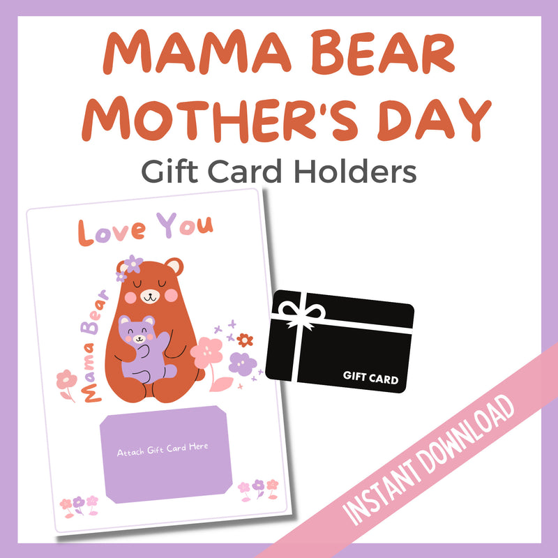 Mama Bear Mother's Day Gift Card Holders