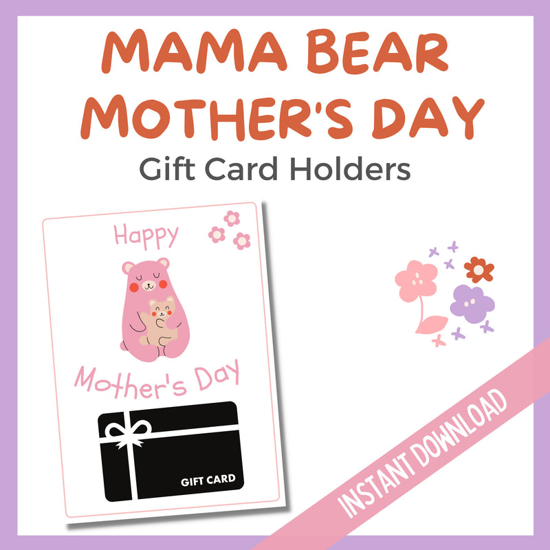 Mama Bear Mother's Day Gift Card Holders