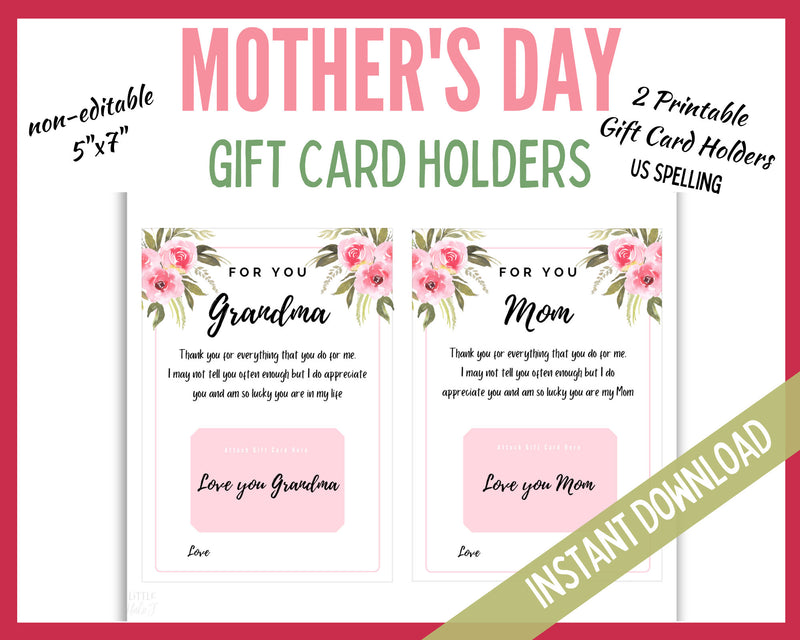 Mother's Day Gift Card Holder - For Grandma too