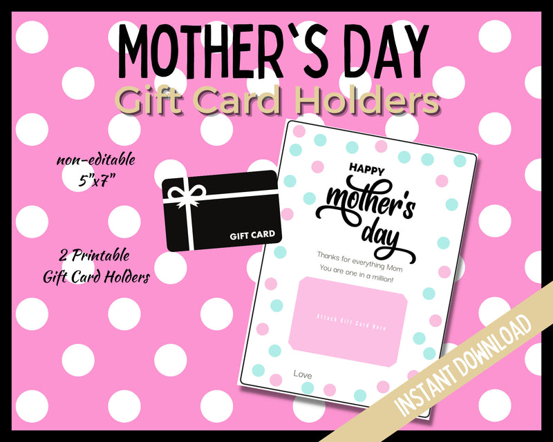 Mother's Day Gift Card Holder - Spots