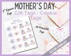 Mother's Day Cookie Tags - Square
