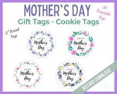 Mother's Day Cookie Tags - Happy Mother's Day Round Tags