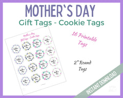 Mother's Day Cookie Tags - Happy Mother's Day Round Tags