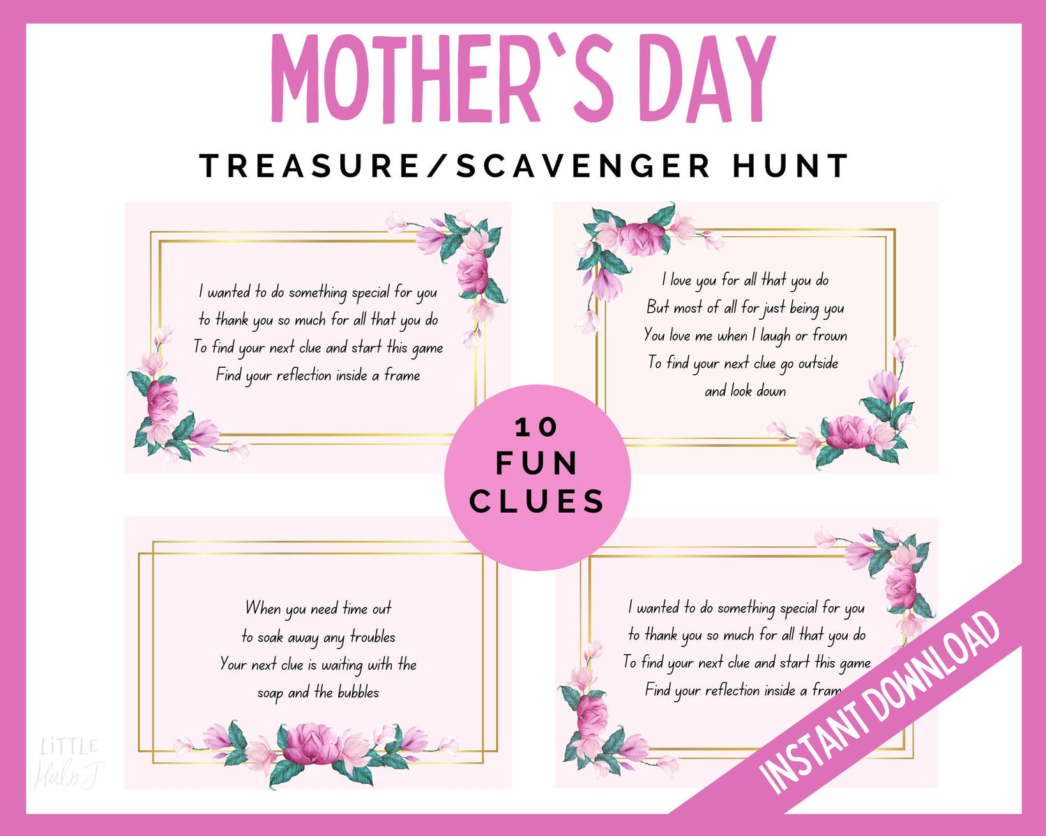 Mother's Day Treasure Hunt Clues – LittleHaloJ