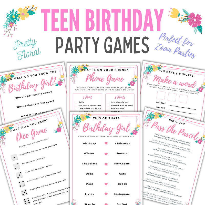 Teen Party Games - Floral