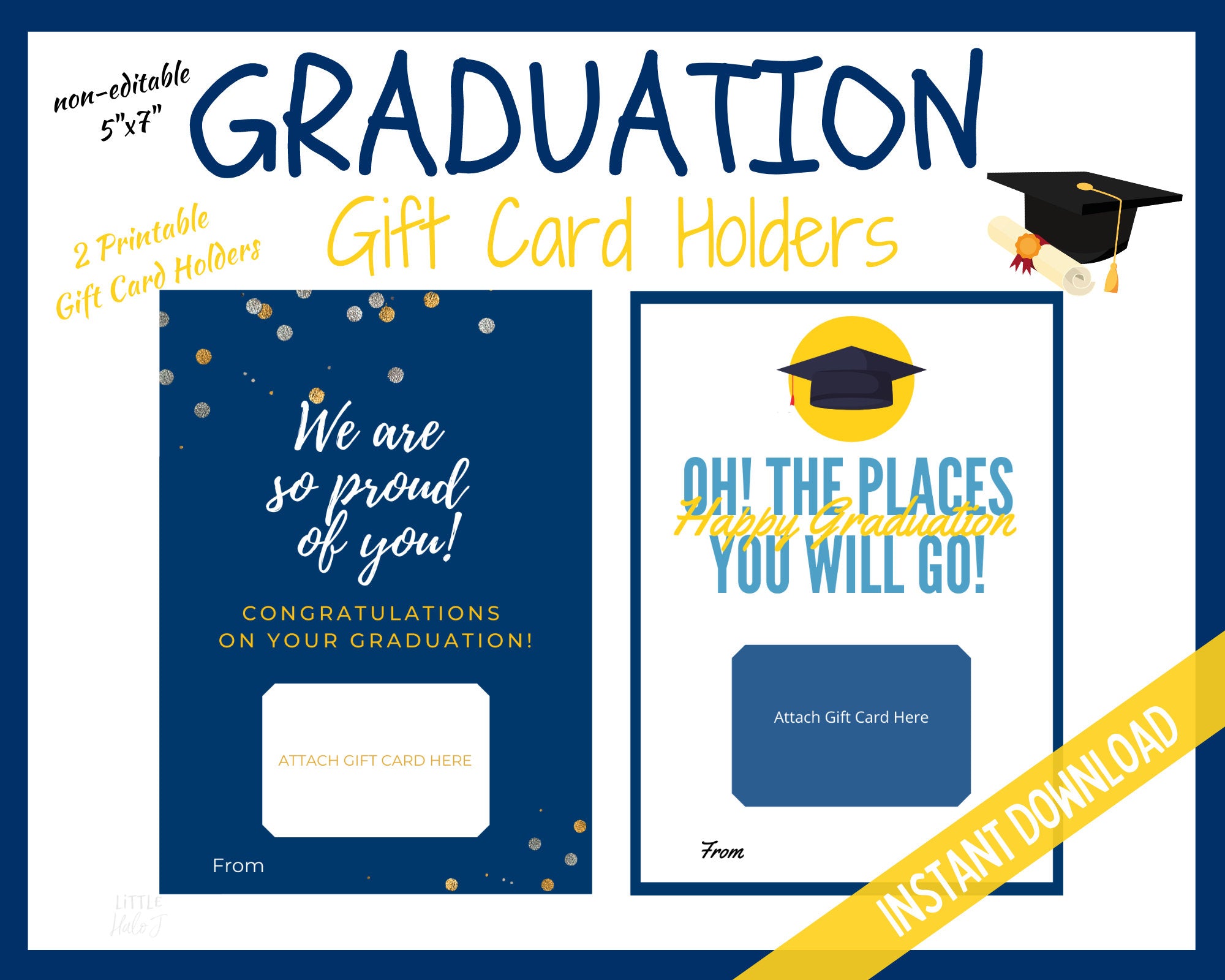 Graduation Gift Card Holders - Blue