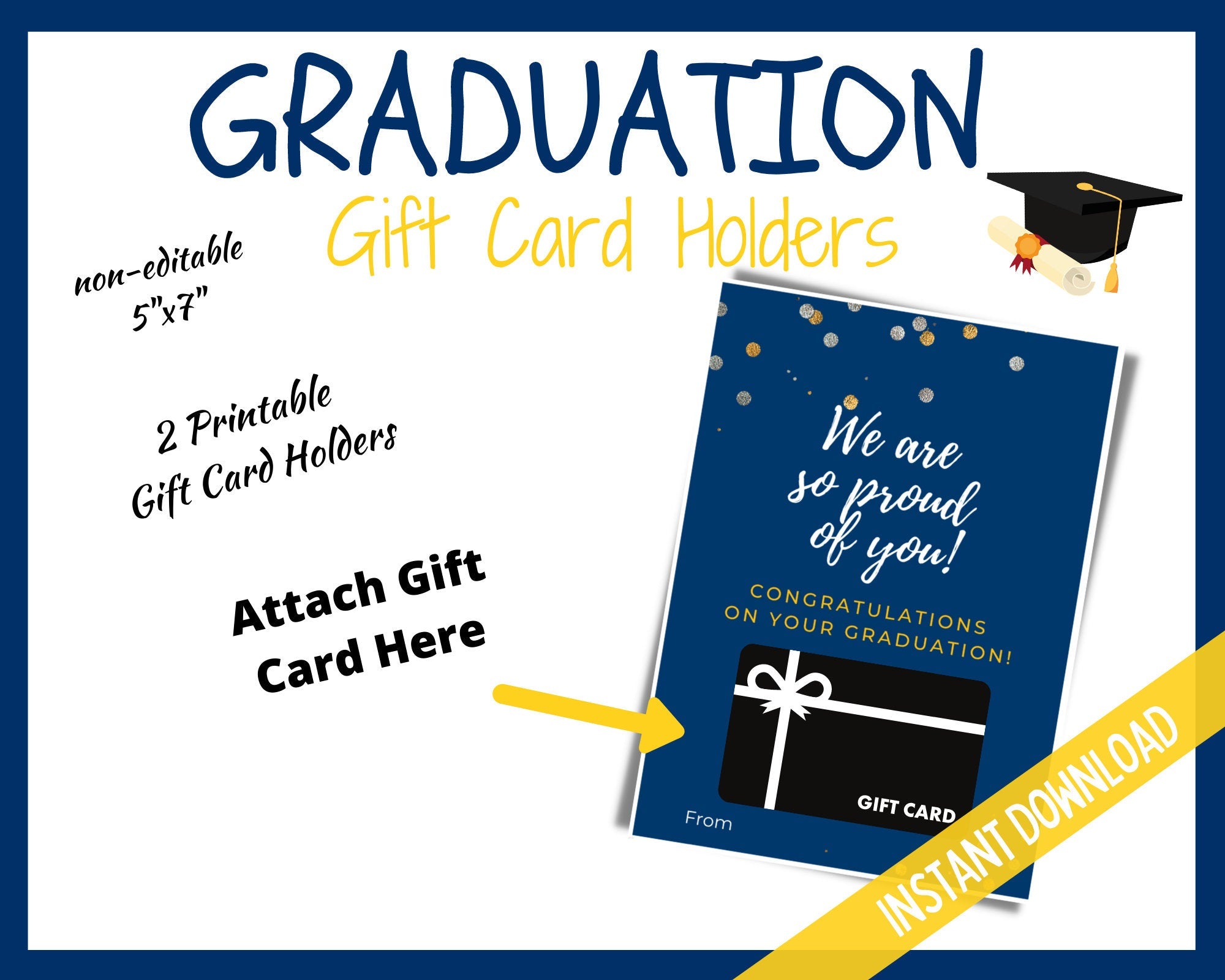 Graduation Gift Card Holders - Blue