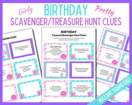 Birthday Scavenger Hunt - Pretty
