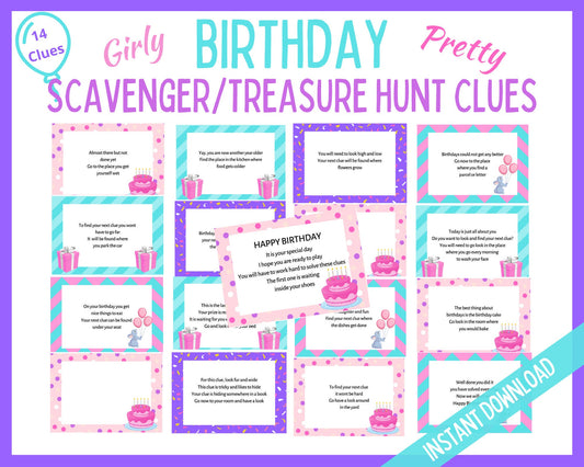 Birthday Scavenger Hunt - Pretty