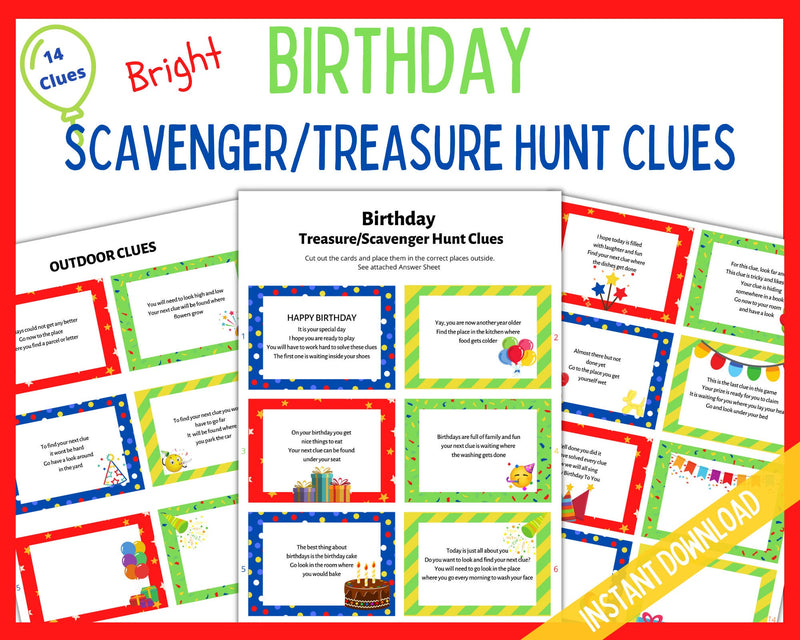 Birthday Treasure Hunt - Colorful