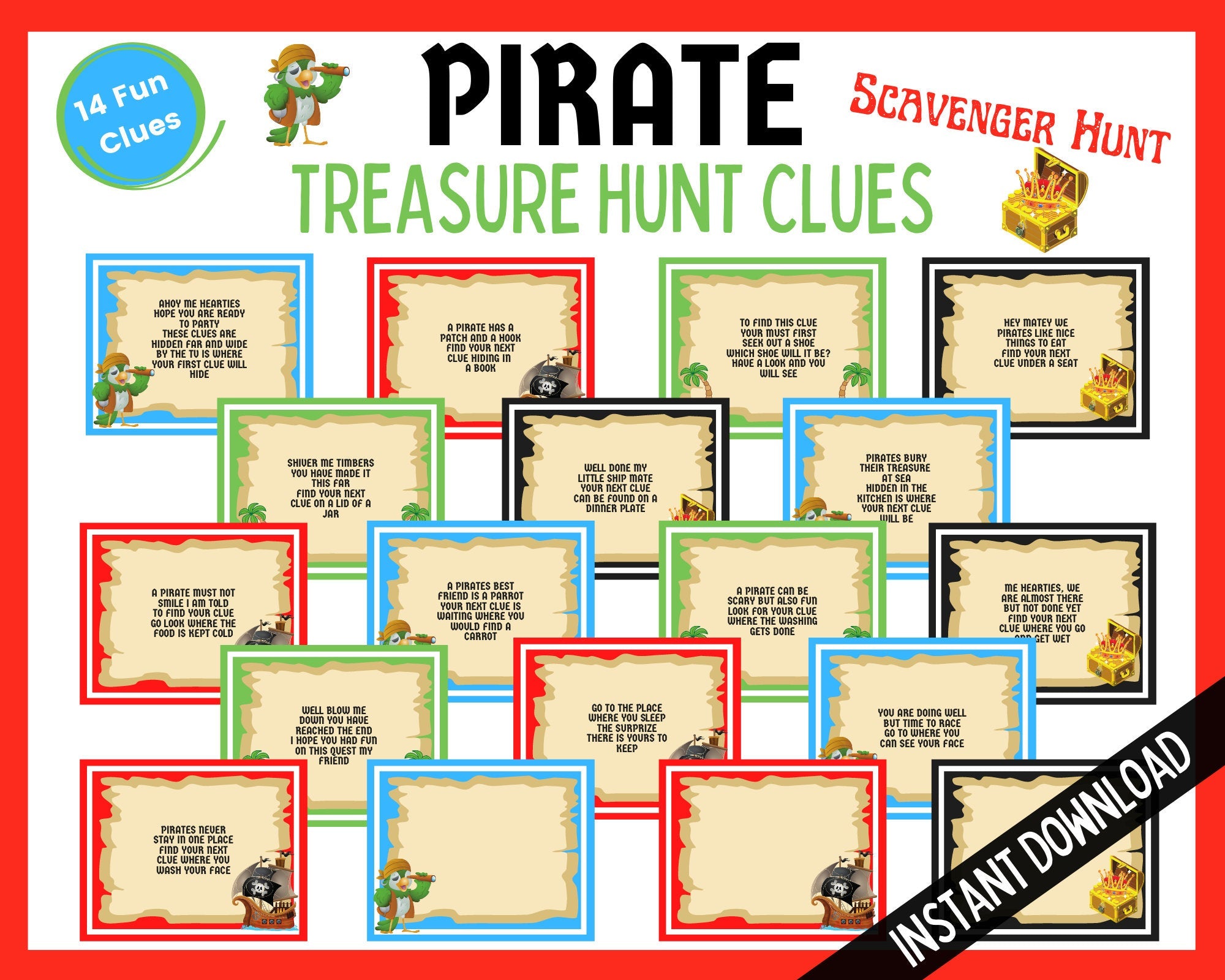 pirate-indoor-birthday-treasure-hunt-clues-littlehaloj for Free Printable Pirate Scavenger Hunt Pirate Indoor Birthday Treasure Hunt Clues | LittleHaloJ for Free Printable Pirate Scavenger Hunt
