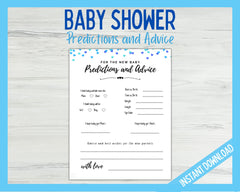 Baby Shower Prediction Game - Blue