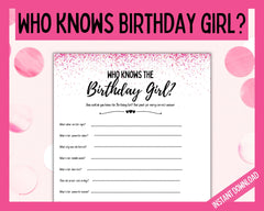 Who Knows the Birthday Girl - Pink