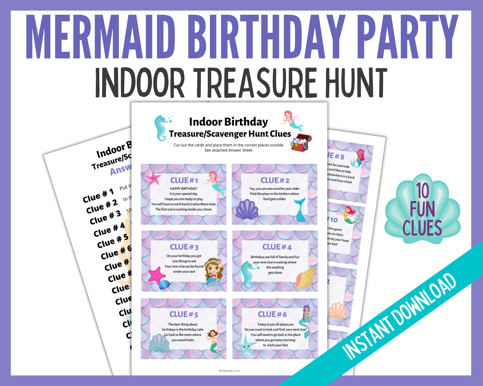 Mermaid Themed Treasure Hunt – LittleHaloJ