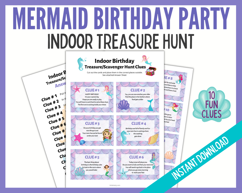 Mermaid Themed Birthday Party Treasure Hunt