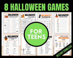 Halloween Teen Printable Games Bundle