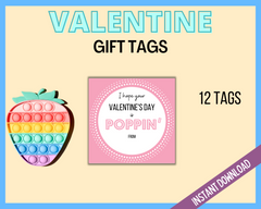 Pink Valentine Poppin Gift Tags