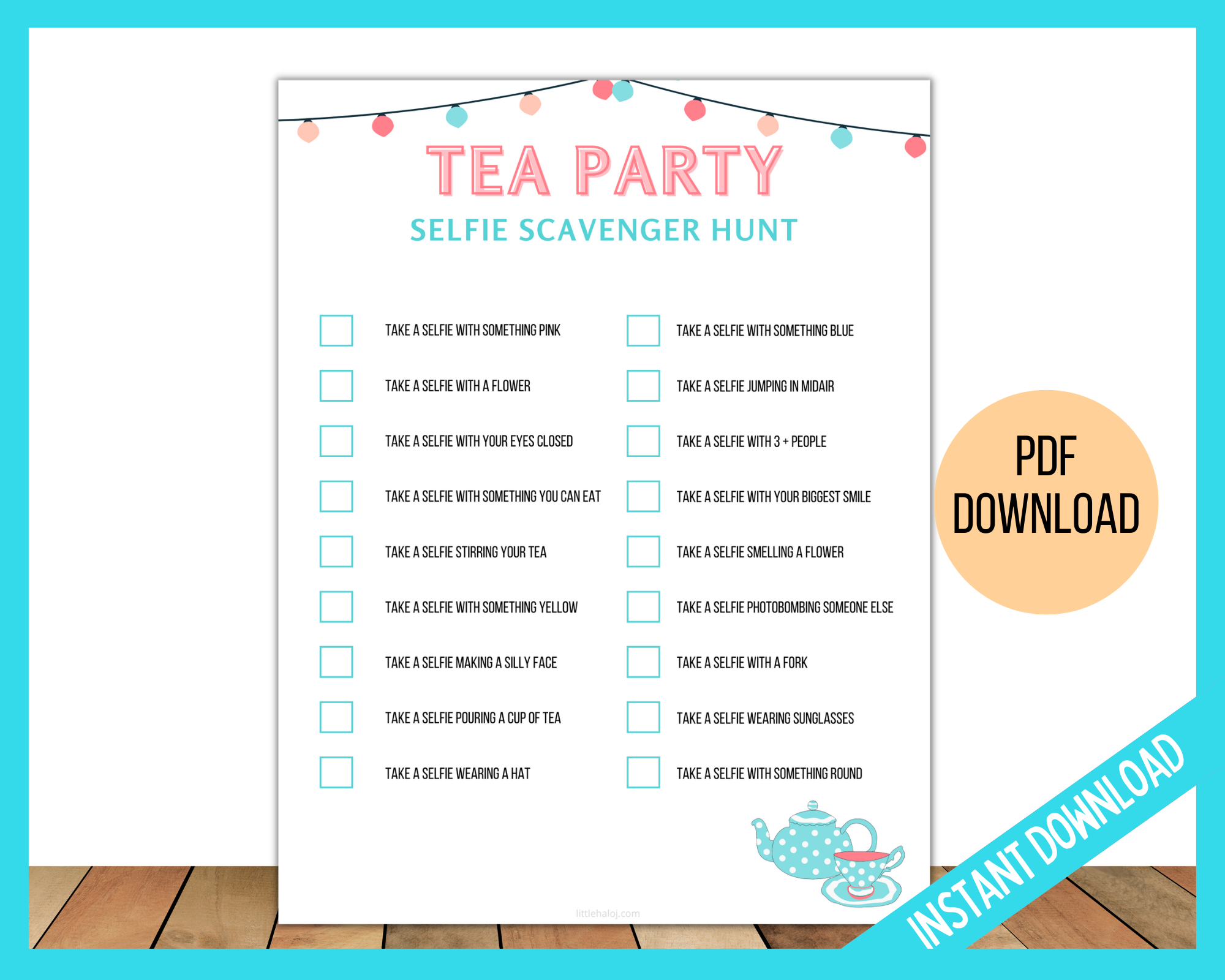 Tea Party Selfie Scavenger Hunt | LittleHaloJ tea-party-selfie-scavenger-hunt-littlehaloj
