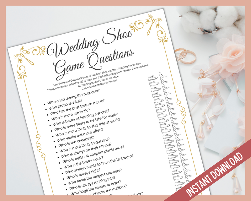 128 Wedding Shoe Game Questions