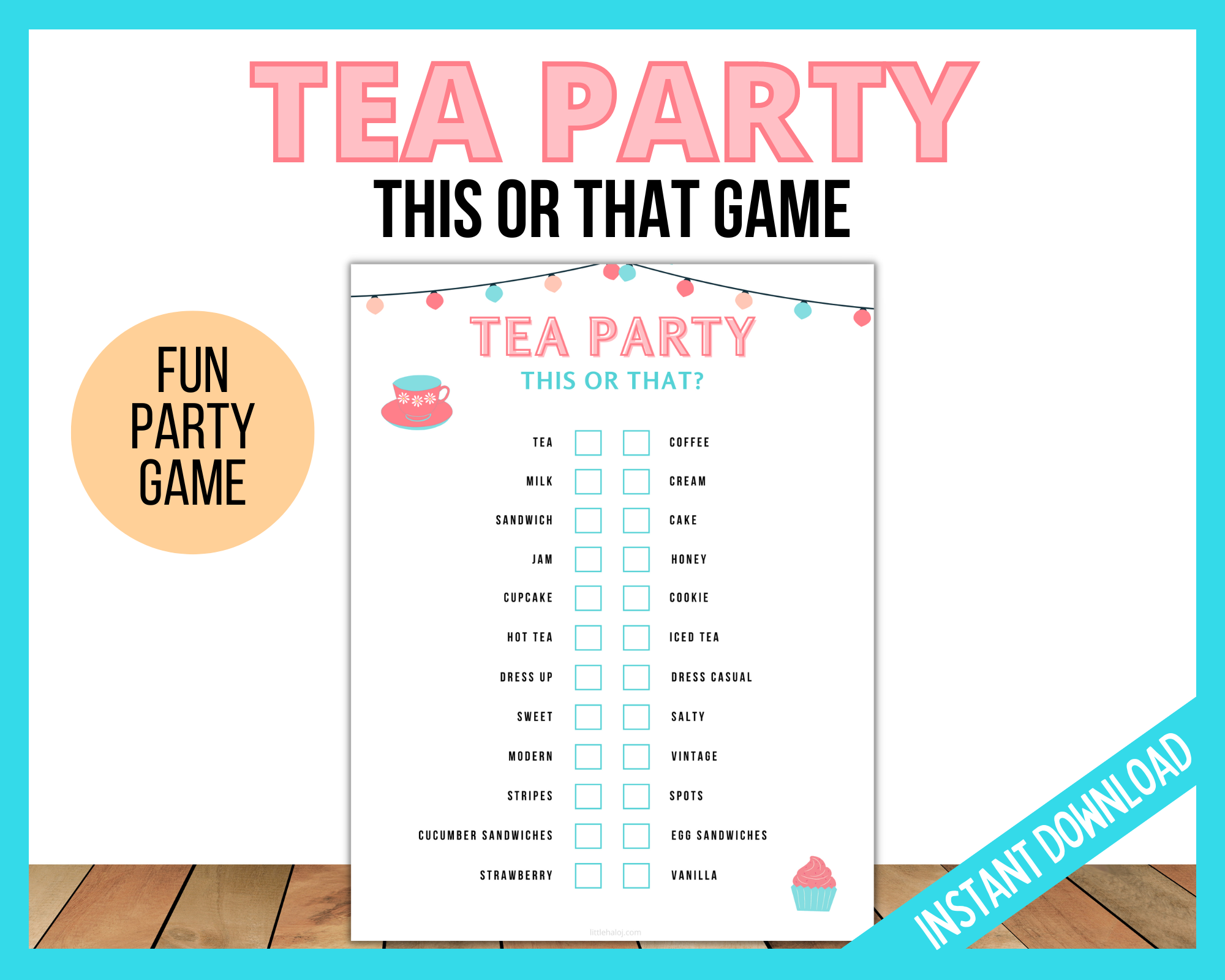 Tea Party Games Bundle | LittleHaloJ Tea Party Games Bundle | LittleHaloJ
