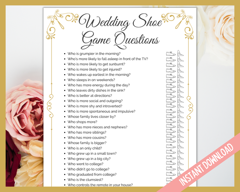 The Wedding Shoe Game Questions
