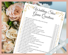 The Wedding Shoe Game Questions Printables