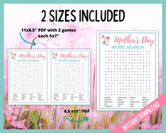 Word search printable for Mom